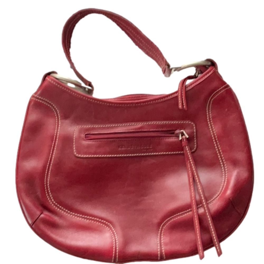 Kenneth Cole Red Burgundy Leather Bag 14 x 9